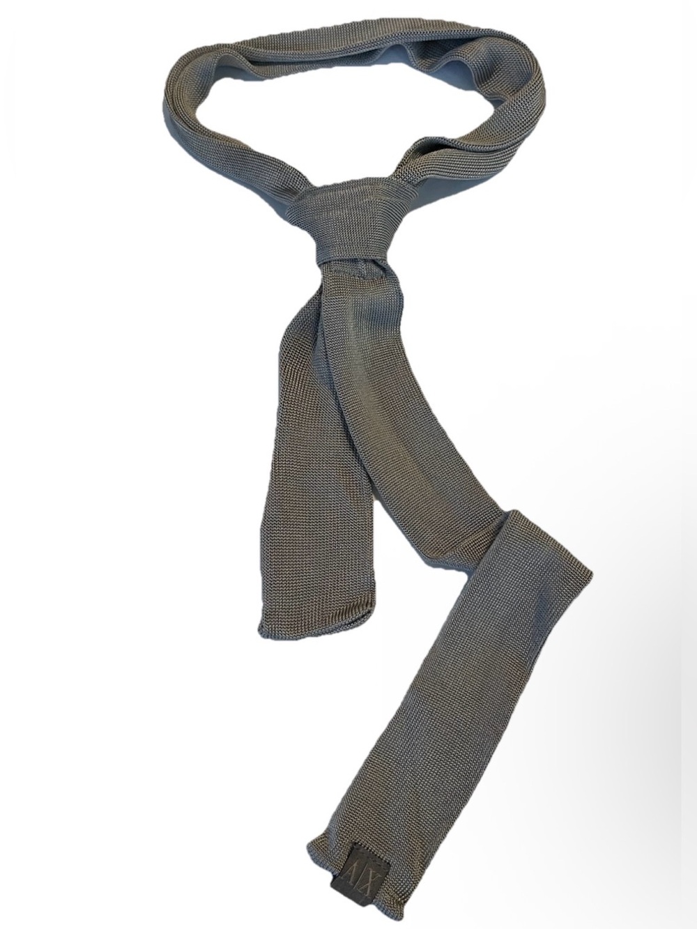 Armani Exchange Neck Tie Men’s Grey Square Unique Textured